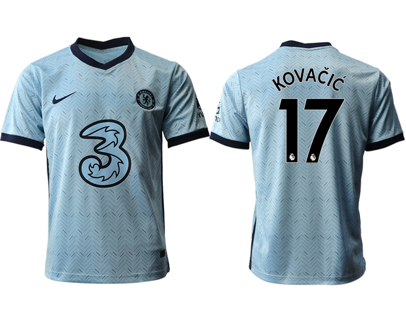 Men 2020-2021 club Chelsea away aaa version #17 Light blue Soccer Jerseys->chelsea jersey->Soccer Club Jersey